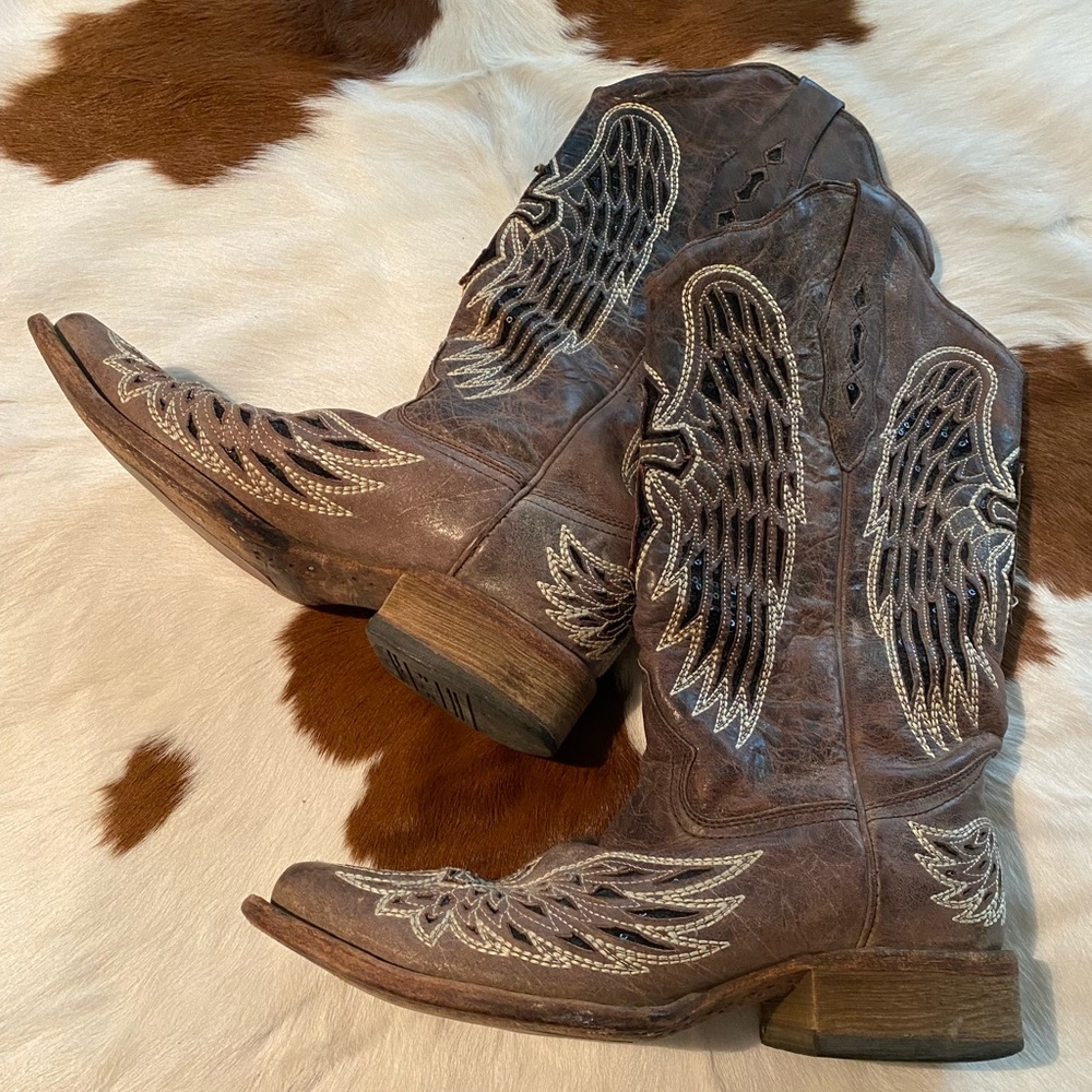 Brown Angel + Cross Corral Boots